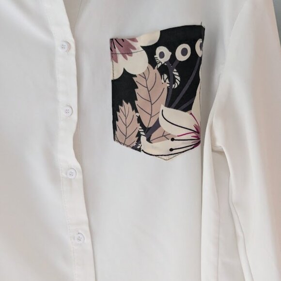 SHEIN Pocket Front Blouse & Floral Print Skirt Set Size Large - Picture 4 of 7